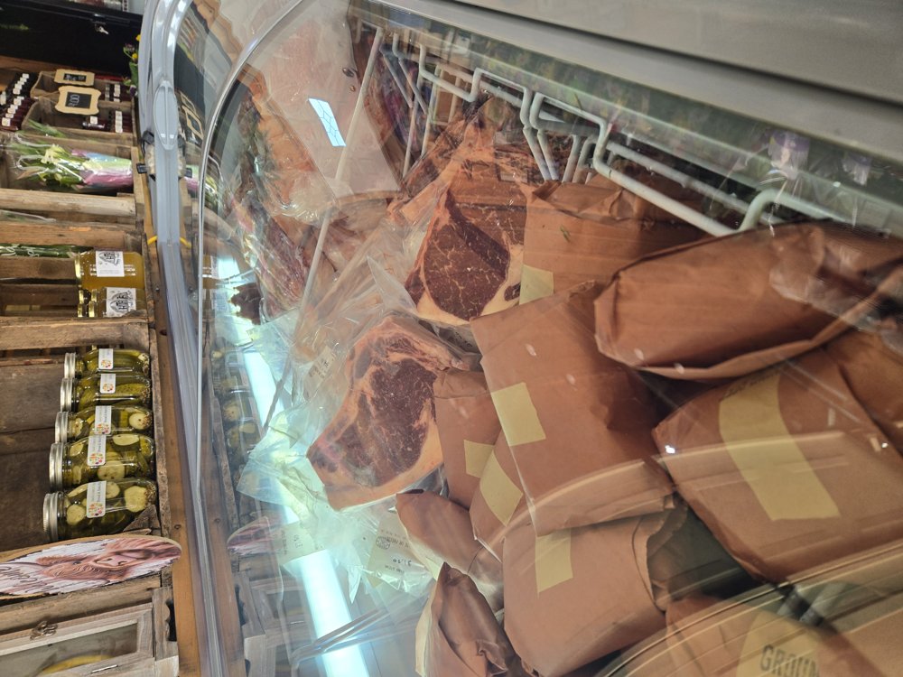 Packaged freezer-ready cuts at the Nansan Farms stand